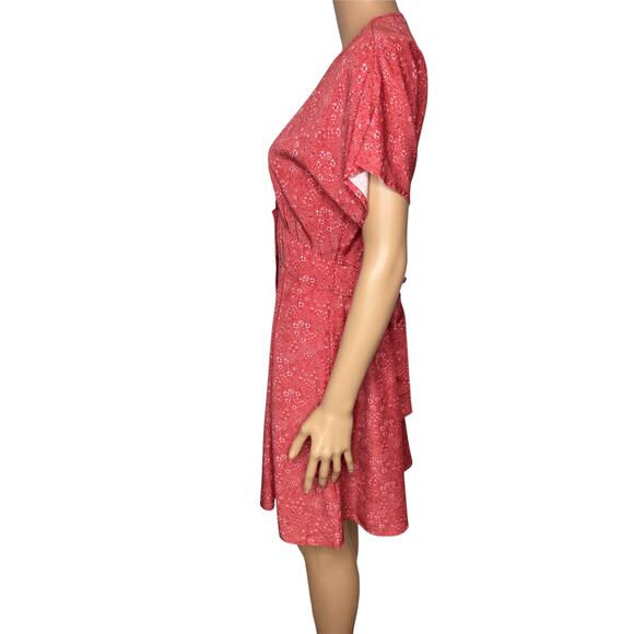 Marine Layer Camila Mini Dress size M Floral V neck Button Front Tencel - Picture 7 of 15